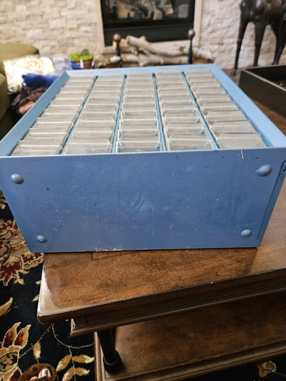 Akro-Mils Blue Multi-Drawer Storage Organizer Cabinet - Portable Parts Bin